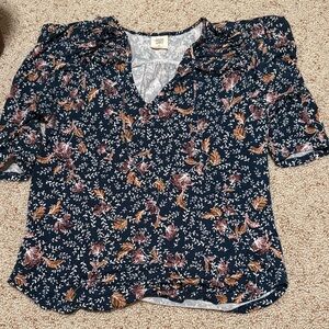 Good Hart by Matilda Jane Navy Floral V-Neck Blouse